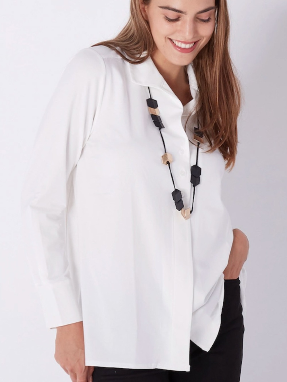 WYNNE LAYERS (XL) Cotton Span Knit 3-Button Shirt by MARLA WYNNE Versatile NWT